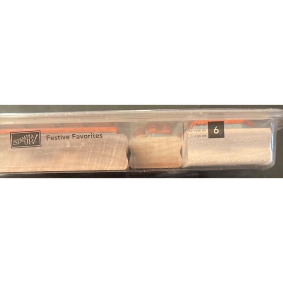 Stampin Up! 2006 Festive Favorites Wood-Mounted Rubber Stamp Set Of 6 Holiday - Picture 4 of 4